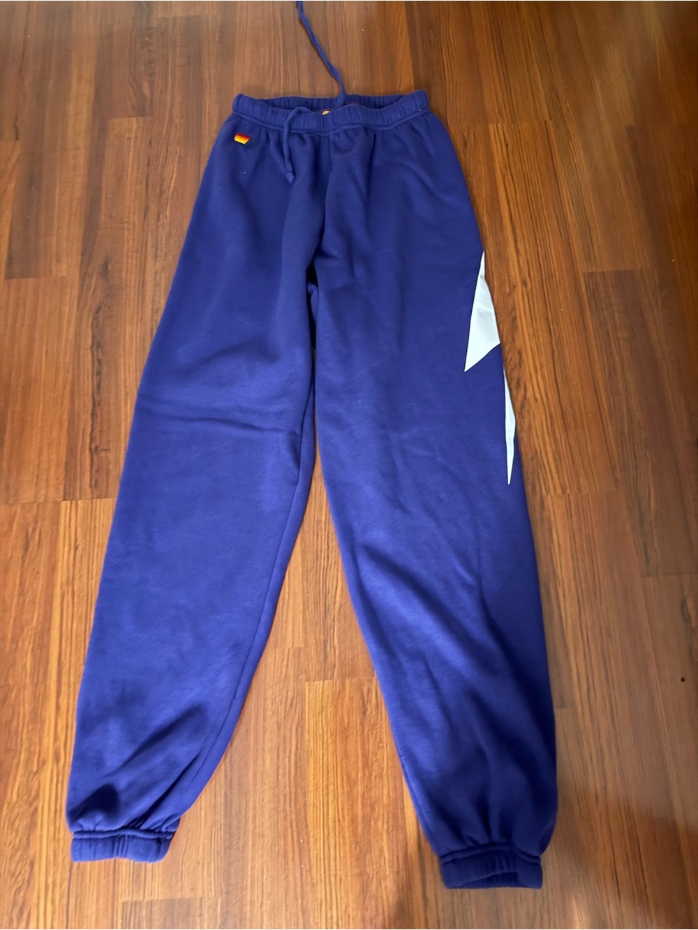 Aviator Nation Navy Blue Joggers with White Side Lightning